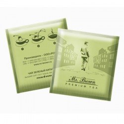 Чай пакетированный 2г китайский зеленый в индивидуальном пакетике с ярлычком «Mr.Brown» (в коробке 300шт)